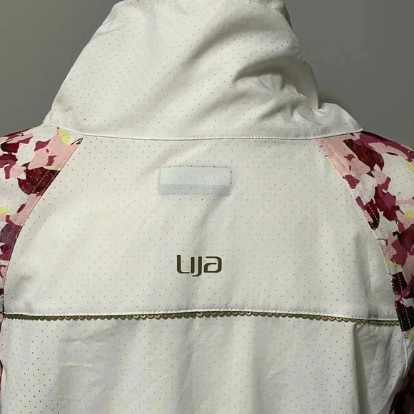 Lija White Flora Game Day Full Zip Contrast Print Floral Drawcord Golf … - Picture 12 of 16